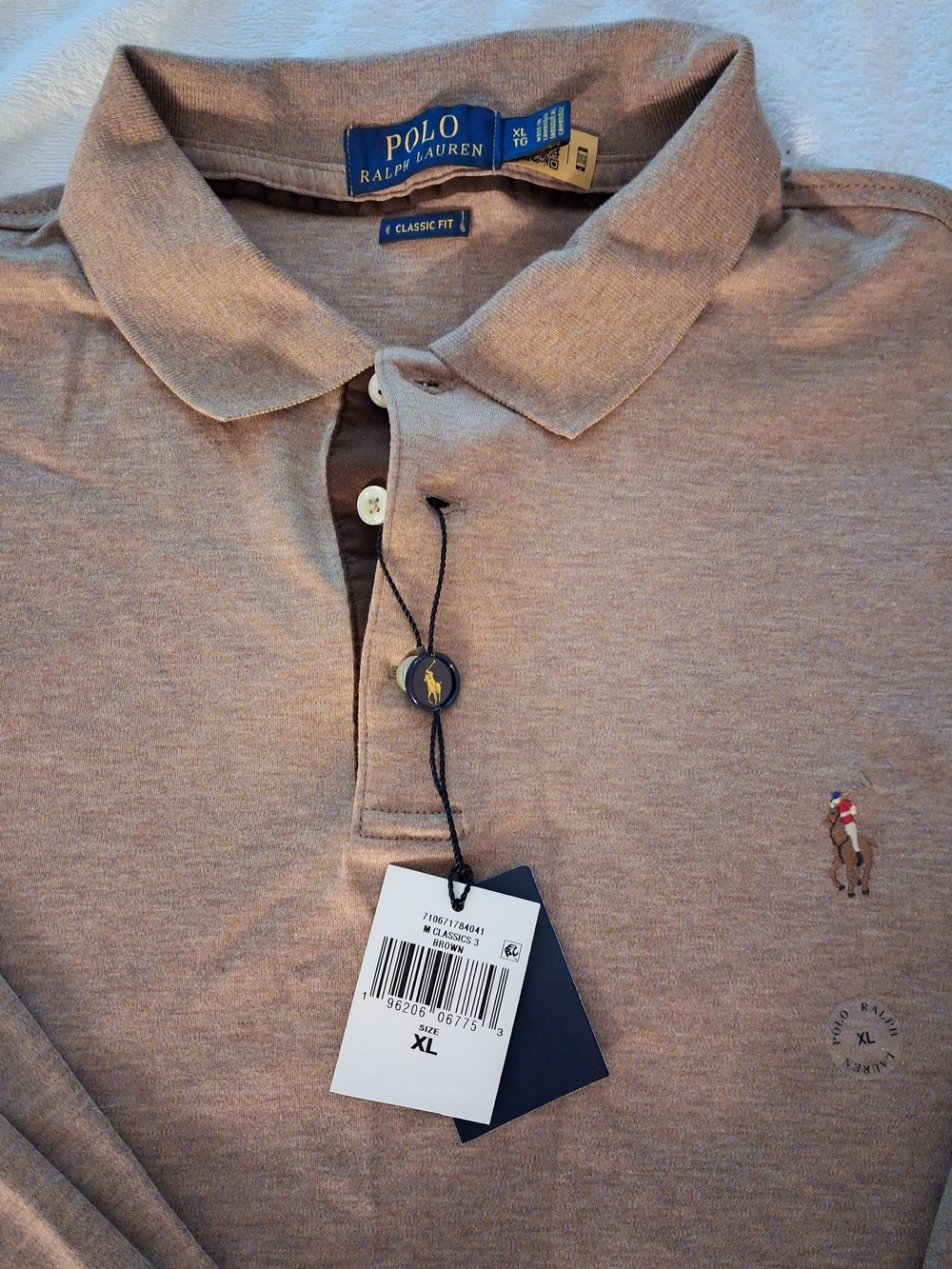 Polo by Ralph Lauren Men’s Long-Sleeve Polo - Light Brown - Picture 4 of 5